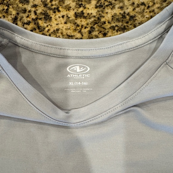 Athletic Light Gray kids Short Sleeve T-Shirt Size XL (14/16) - Picture 2 of 4